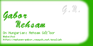 gabor mehsam business card